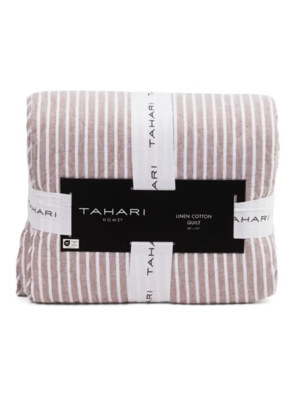 TAHARI HOME Linen And Cotton Blend Striped Quilt